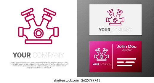 Logotype line Fire hydrant icon isolated on white background. Logo design template element. Vector