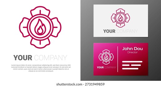 Logotype line Firefighter icon isolated on white background. Logo design template element. Vector