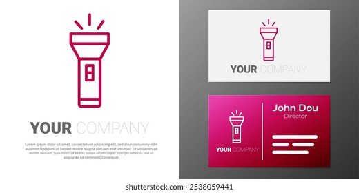 Linha de logotipo Ícone de lanterna isolado no fundo branco. Elemento de modelo de design de logotipo. Vetor