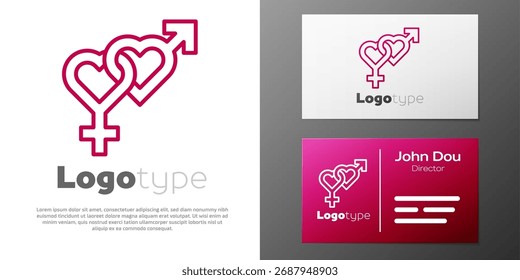 Icono de género aislado sobre fondo blanco. Símbolos de hombres y mujeres. Símbolo sexual. Elemento de Plantilla de diseño de logotipo. Vector