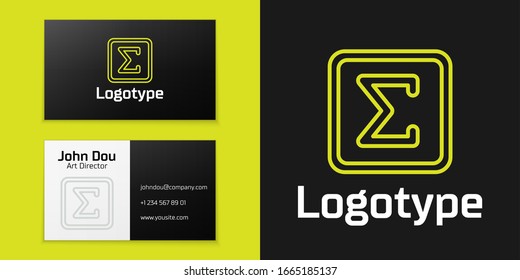 Logotype line Geometric figure Square icon isolated on black background. Abstract shape. Geometric ornament. Logo design template element. Vector Illustration