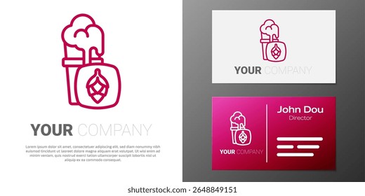 Logotype line Glass of beer icon isolated on white background. Logo design template element. Vector