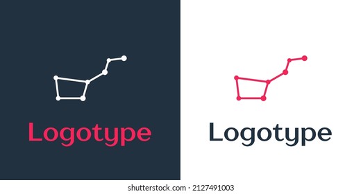 Logotype line Great Bear constellation icon isolated on white background. Logo design template element. Vector Illustration