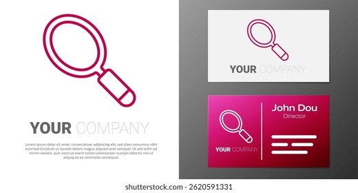 Logotype line Hand mirror icon isolated on white background. Logo design template element. Vector