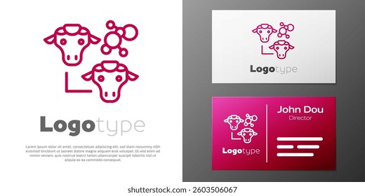 Logotype line Сloning icon isolated on white background. Genetic engineering concept. Logo design template element. Vector