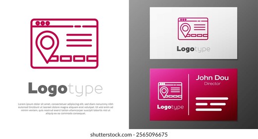 Logotype line Infographic of city map navigation icon isolated on white background. Mobile App Interface concept design. Geolacation concept. Logo design template element. Vector Illustration
