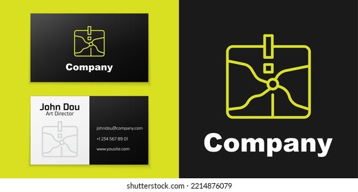 Logotype line Intersection point icon isolated on black background. Logo design template element. Vector