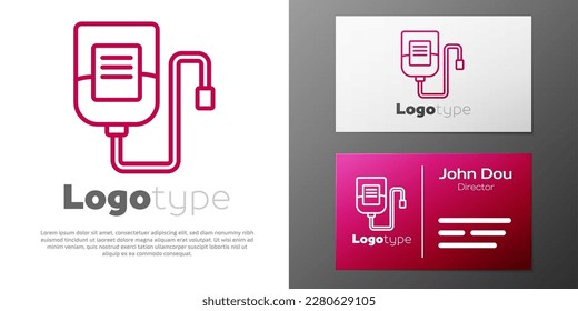 Logotype IV Taschensymbol einzeln auf weißem Hintergrund. Blutbeutel. Blutspende Das Konzept der Behandlung und Therapie, Chemotherapie. Logo-Design-Element. Vektorgrafik