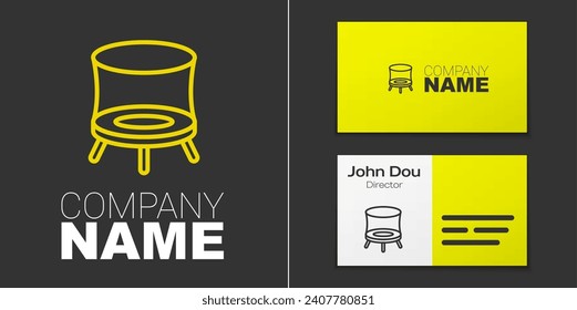Línea de logotipo Icono de saltar trampolín aislado en fondo gris. Elemento de plantilla de diseño de logotipo. Vector