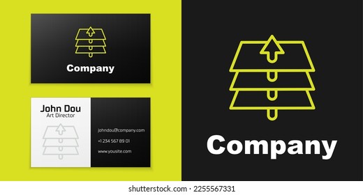 Logotype line Layers icon isolated on black background. Logo design template element. Vector