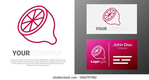 Logotype line Lemon icon isolated on white background. Logo design template element. Vector