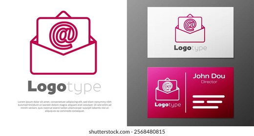 Logotype line Mail and e-mail icon isolated on white background. Envelope symbol e-mail. Email message sign. Logo design template element. Vector