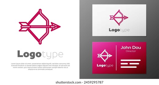 Icono de arco y flecha medieval aislado sobre fondo blanco. Arma medieval. Elemento de Plantilla de diseño de logotipo. Vector