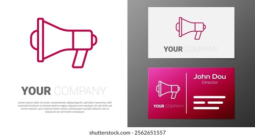 Logotype line Megaphone icon isolated on white background. Speaker sign. Logo design template element. Vector