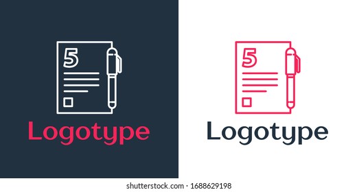Línea de logotipo Icono de libro abierto aislado en fondo blanco. Elemento de plantilla de diseño del logotipo. Ilustración vectorial