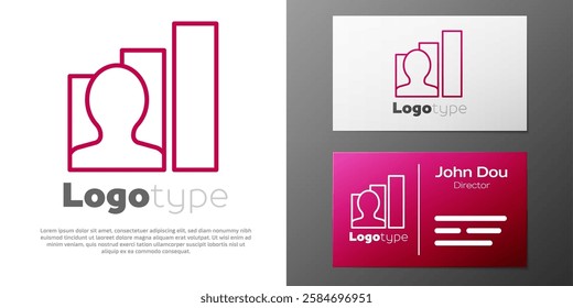 Logotype line Productive human icon isolated on white background. Idea work, success, productivity, vision and efficiency concept. Logo design template element. Vector