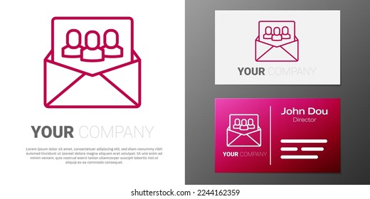 Logotype line Project team base icon isolated on white background. Business analysis and planning, consulting, team work, project management. Developers. Logo design template element. Vector