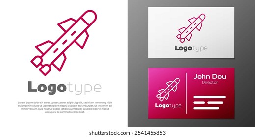 Logotipo línea icono de cohete aislado sobre fondo blanco. Elemento de Plantilla de diseño de logotipo. Vector