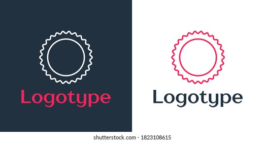 Logotype line Sun icon isolated on white background. Summer symbol. Good sunny day. Logo design template element. Vector Illustration