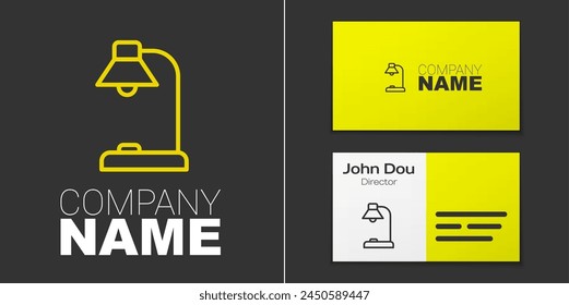 Logotype line Table lamp icon isolated on grey background. Logo design template element. Vector