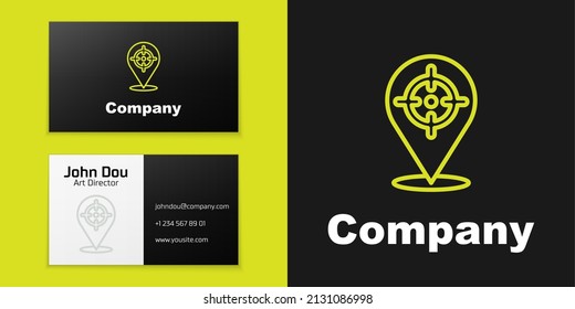 Logotype line Target financial goal concept icon isolated on black background. Symbolic goals achievement, success. Logo design template element. Vector
