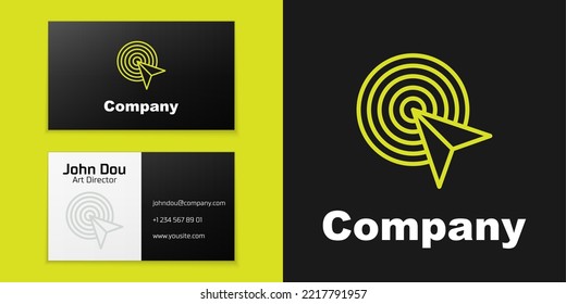 Logotype line Target financial goal concept icon isolated on black background. Symbolic goals achievement, success. Logo design template element. Vector