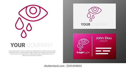 Logotyp-Linie Tränenweinaugensymbol einzeln auf weißem Hintergrund. Element der Logo-Entwurfsvorlage. Vektorgrafik