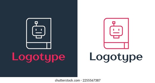 Línea de logotipo Icono manual del usuario aislado en fondo blanco. Guía de usuario. Signo de instrucciones. Leer antes de usar. Elemento de plantilla de diseño de logotipo. Vector