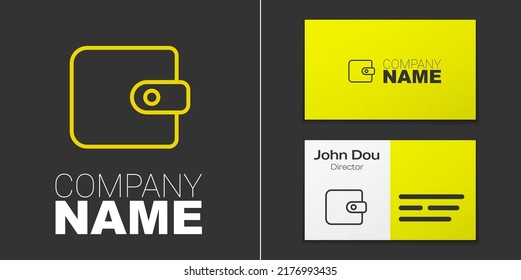 Logotype line Wallet icon isolated on grey background. Purse icon. Cash savings symbol. Logo design template element. Vector