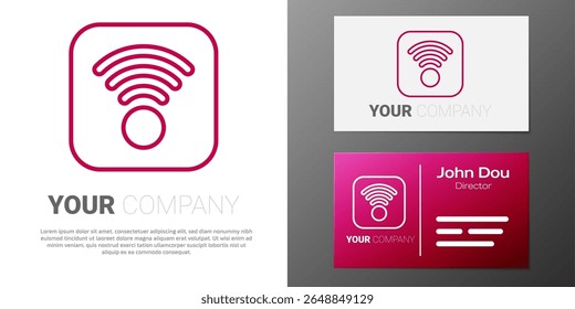 Logotype line Wi-Fi wireless internet network symbol icon isolated on white background. Logo design template element. Vector