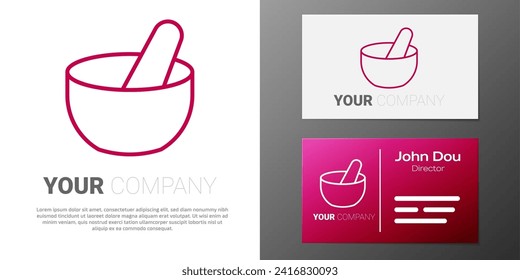 Logotype line Witch cauldron icon isolated on white background. Happy Halloween party. Logo design template element. Vector