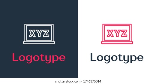 Logotype line XYZ Coordinate system on chalkboard icon isolated on white background. XYZ axis for graph statistics display. Logo design template element. Vector