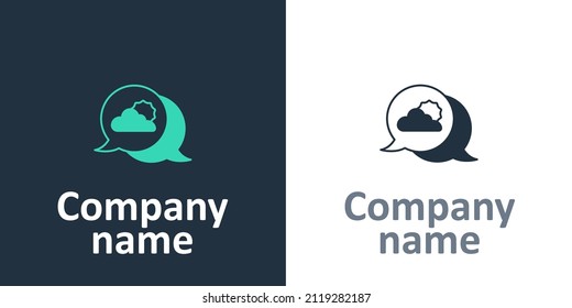 Logotype Location cloud icon isolated on white background. Logo design template element. Vector