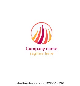 Logotype logistic company, logo vector for shop, store, transportation, delivery, world, earth