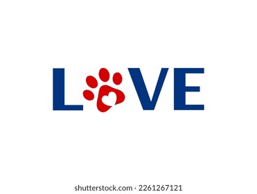 El Logotipo ama a la mascota, para los amantes de las mascotas.