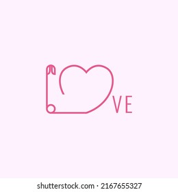 Logotipo amor con diseño de logotipo de tipo pin sastre vectorial símbolo gráfico icono idea creativa