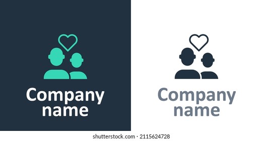 Logotype Lover couple icon isolated on white background. Happy Valentines day. Logo design template element. Vector