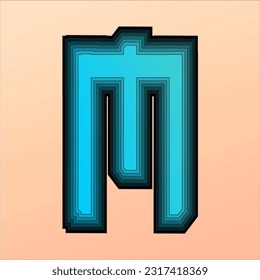Logotype M abstract and graceful monogram application