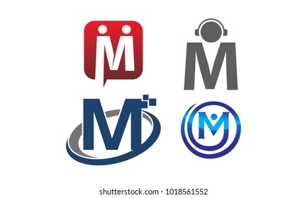 Logotype M Modern Template Set