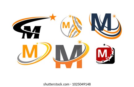 Logotype M Modern Template Set