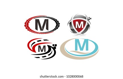 Logotype M Modern Template Set