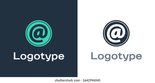 Logotype Mail and e-mail icon isolated on white background. Envelope symbol e-mail. Email message sign. Logo design template element. Vector Illustration