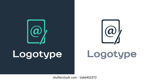 Logotipo Correo e icono de correo electrónico aislado en fondo blanco. Símbolo de sobres e-mail. Signo de mensaje de correo electrónico. Elemento de plantilla de diseño del logotipo. Ilustración vectorial