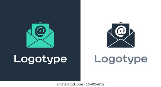 Logotype Mail and e-mail icon isolated on white background. Envelope symbol e-mail. Email message sign. Logo design template element. Vector Illustration