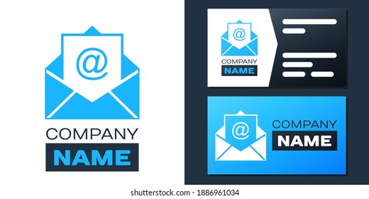 Logotype Mail and e-mail icon isolated on white background. Envelope symbol e-mail. Email message sign. Logo design template element. Vector.