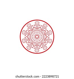 Logotype mandala with circle vector design on white background