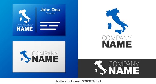Logotype Map of Italy icon isolated on white background. Logo design template element. Vector