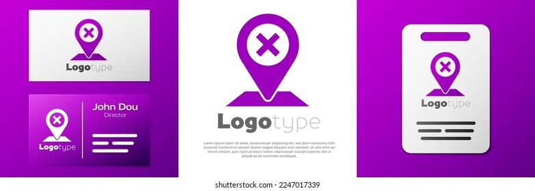 Logotype Map pin icon isolated on white background. Navigation, pointer, location, map, gps, direction, place, compass, search concept. Logo design template element. Vector Illustration