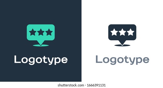 Logotype Map pointer with star icon isolated on white background. Star favorite pin map icon. Map markers. Logo design template element. Vector Illustration