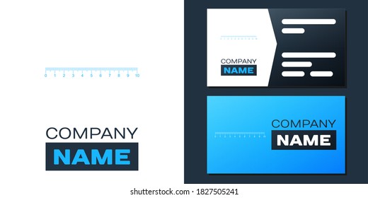 Logotype Measuring scale, markup for rulers icon isolated on white background. Size indicators. Different unit distances. Logo design template element. Vector.